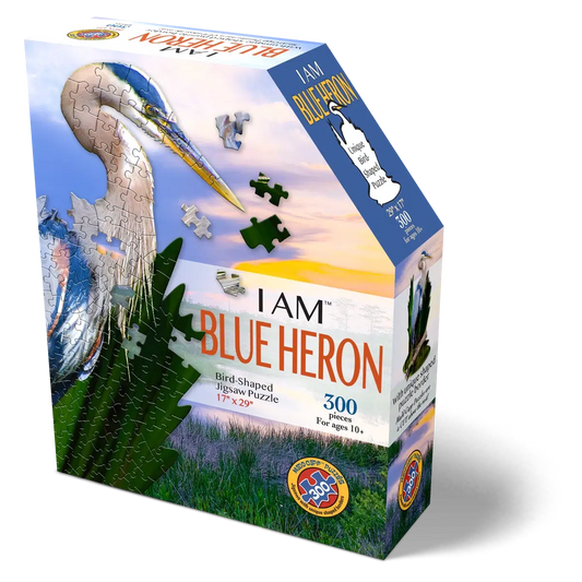 I Am Blue Heron 300 Piece Bird Shaped Jigsaw Puzzle Madd Capp