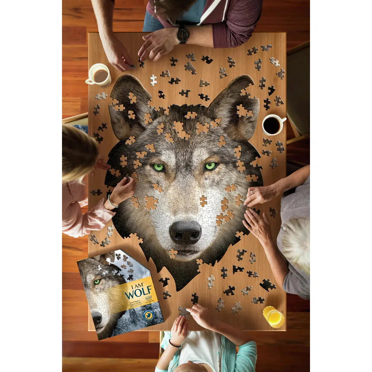 I Am Blue Wolf 550 Piece Head Shaped Jigsaw Puzzle Madd Capp