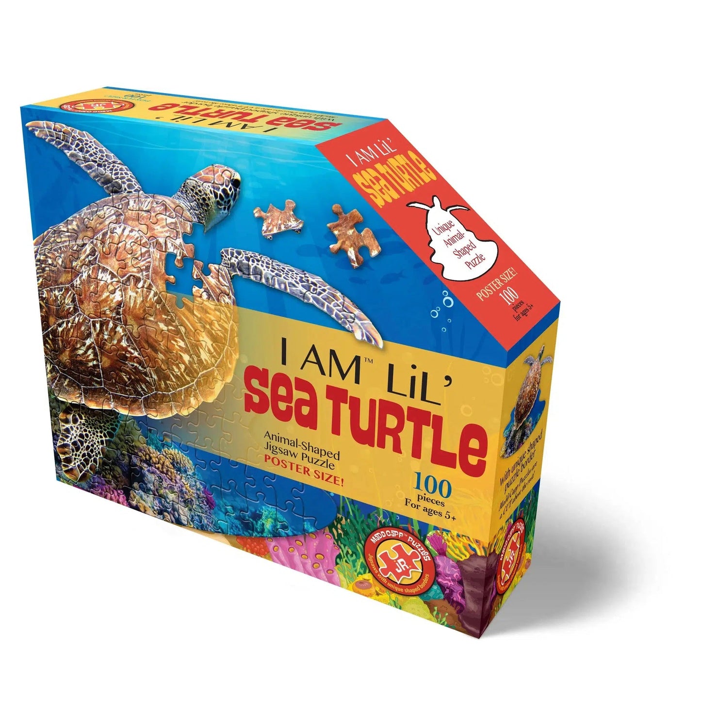 I Am Lil' Sea Turtle 100 Piece Animal Shaped Jigsaw Puzzle Madd Capp