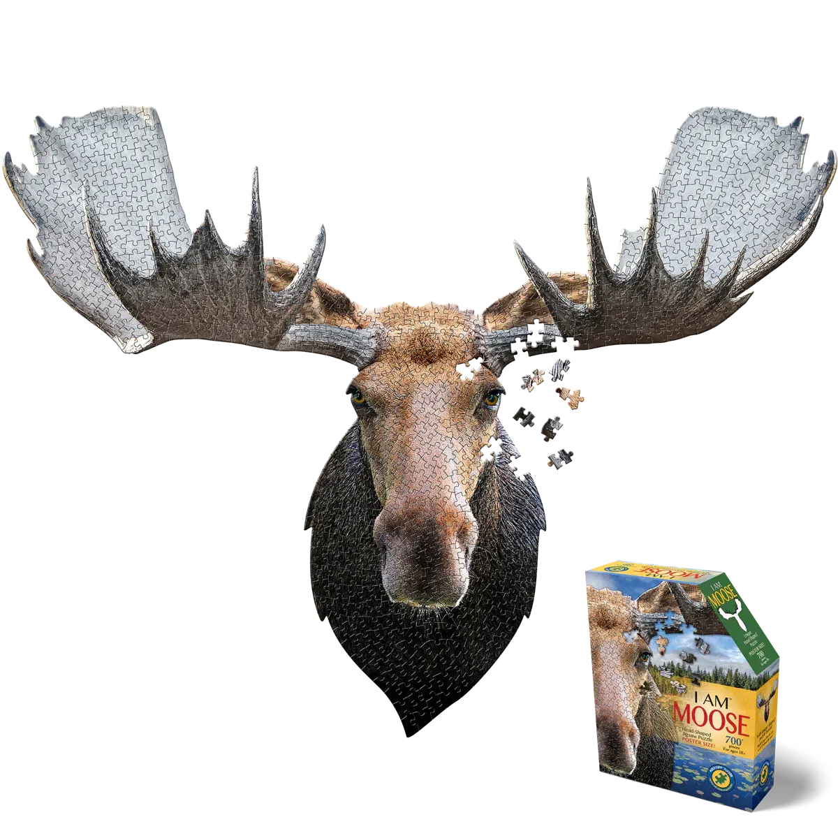 I Am Moose 700 Piece Head Shaped Jigsaw Puzzle Madd Capp