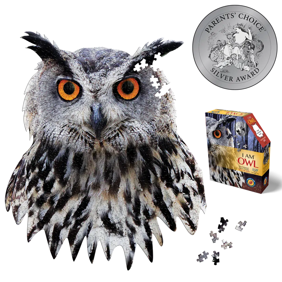 I Am Owl 550 Piece Head Shaped Jigsaw Puzzle Madd Capp