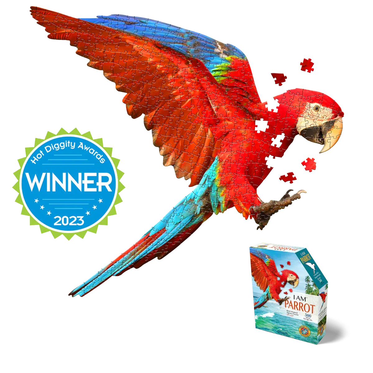 I Am Parrot 300 Piece Bird Shaped Jigsaw Puzzle Madd Capp