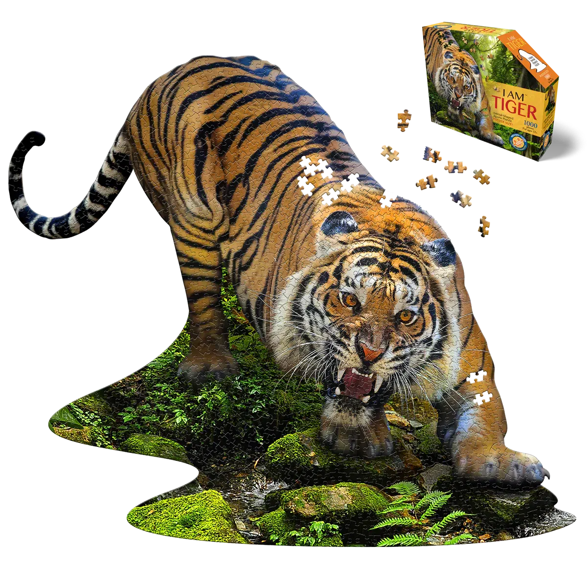 I Am Tiger 1000 Piece Animal Shaped Jigsaw Puzzle Madd Capp