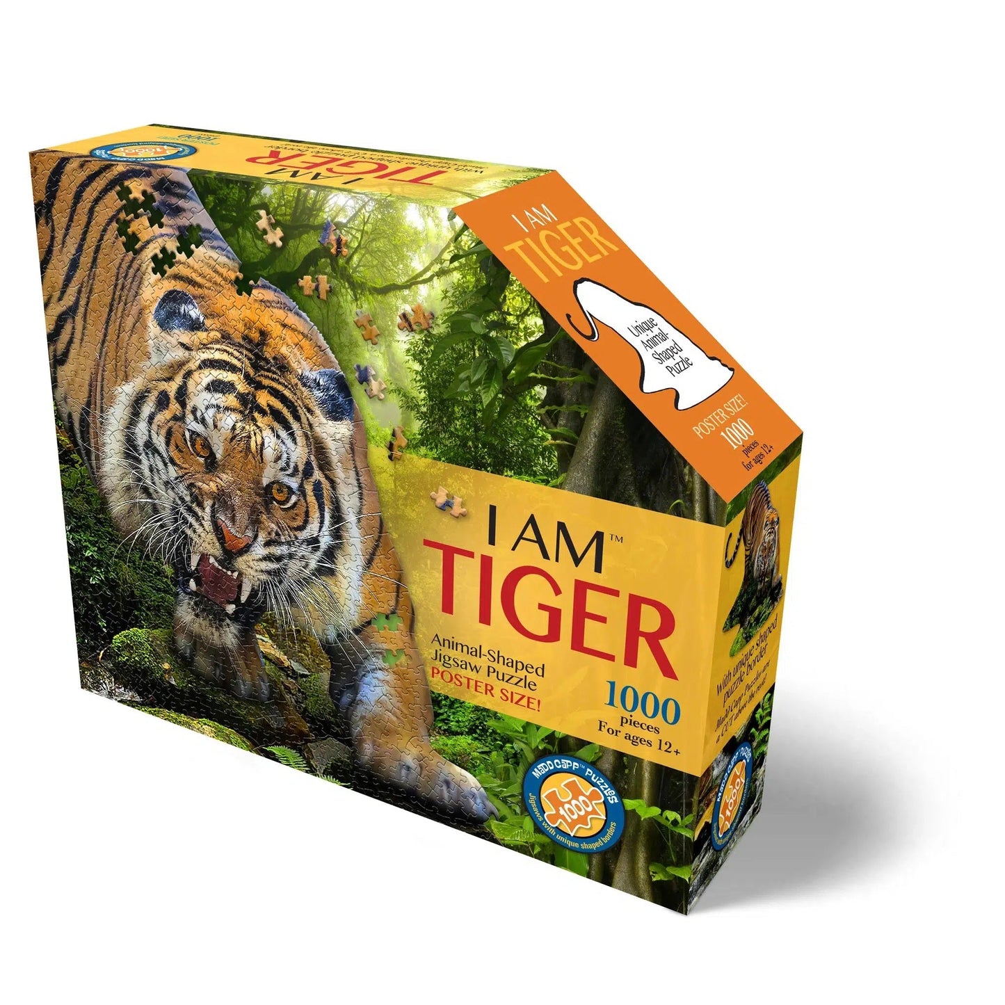 I Am Tiger 1000 Piece Animal Shaped Jigsaw Puzzle Madd Capp