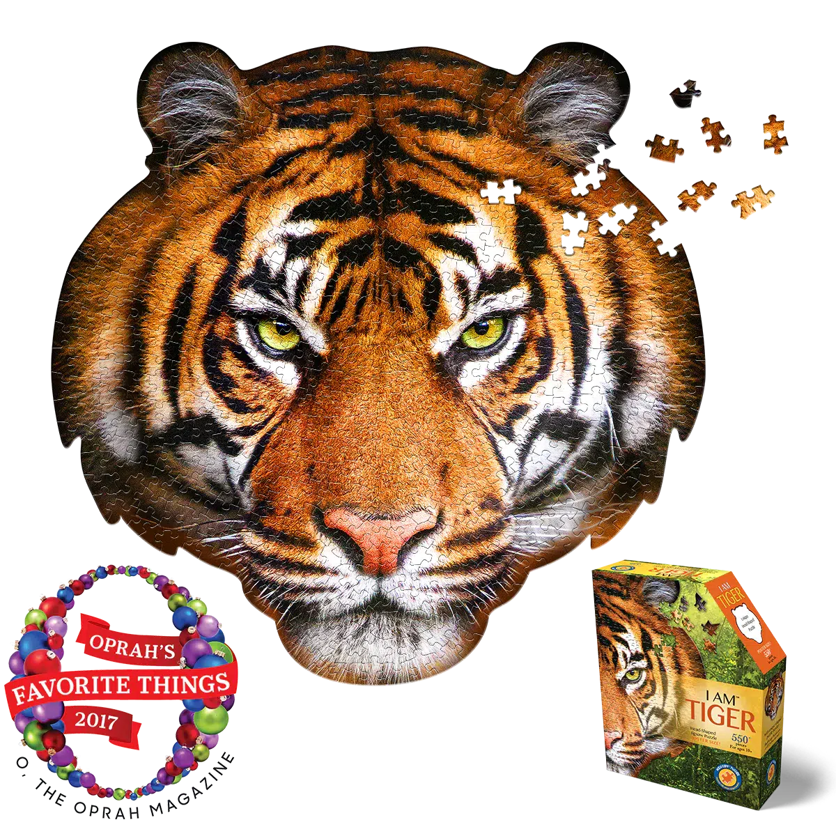 I Am Tiger 550 Piece Head Shaped Jigsaw Puzzle Madd Capp