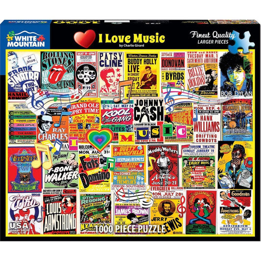 I Love Music 1000 Piece Jigsaw Puzzle White Mountain