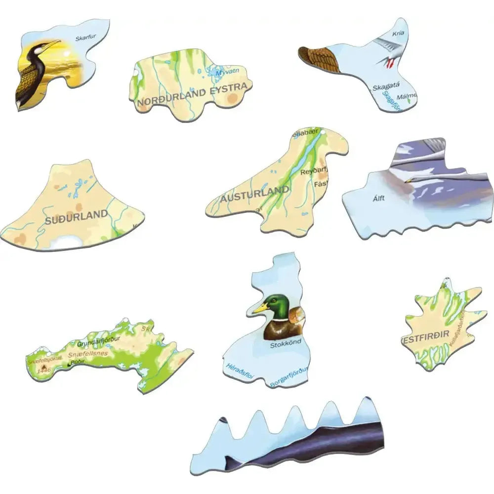 Iceland Map & Animals 81 Piece Tray Jigsaw Puzzle Larsen