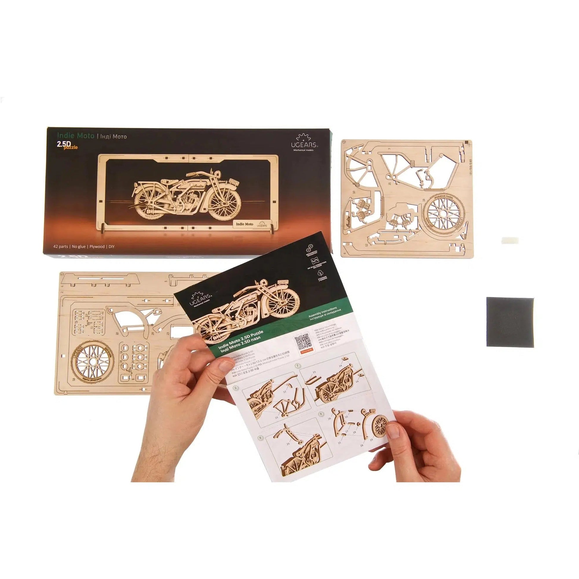 Indie Moto 2.5D Wood Model Kit UGEARS