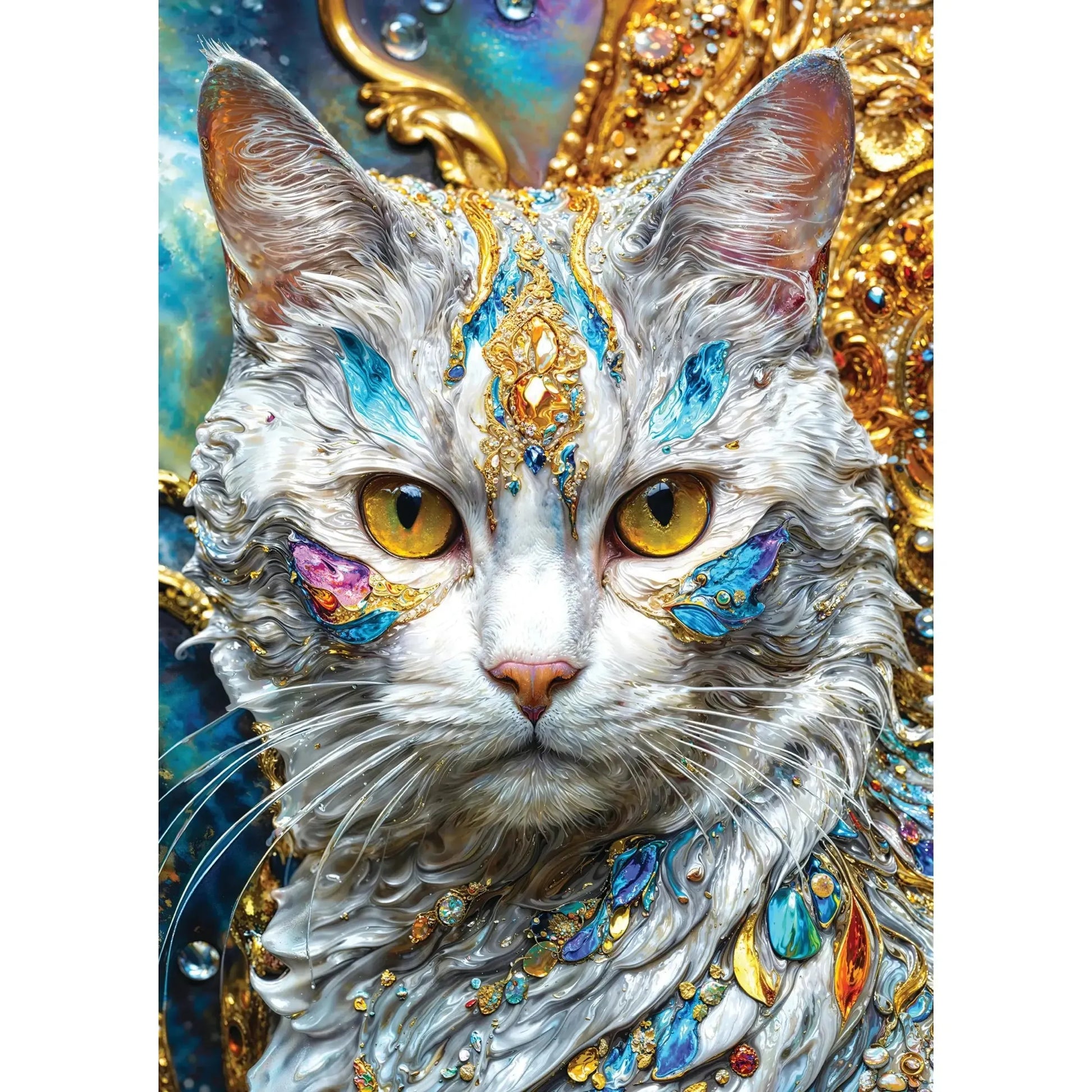 Jeweled Cat 1000 Piece Jigsaw Puzzle Enjoy