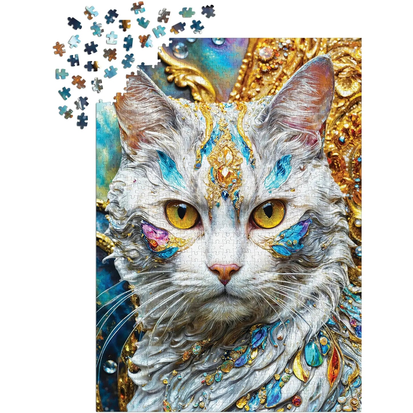 Jeweled Cat 1000 Piece Jigsaw Puzzle Enjoy