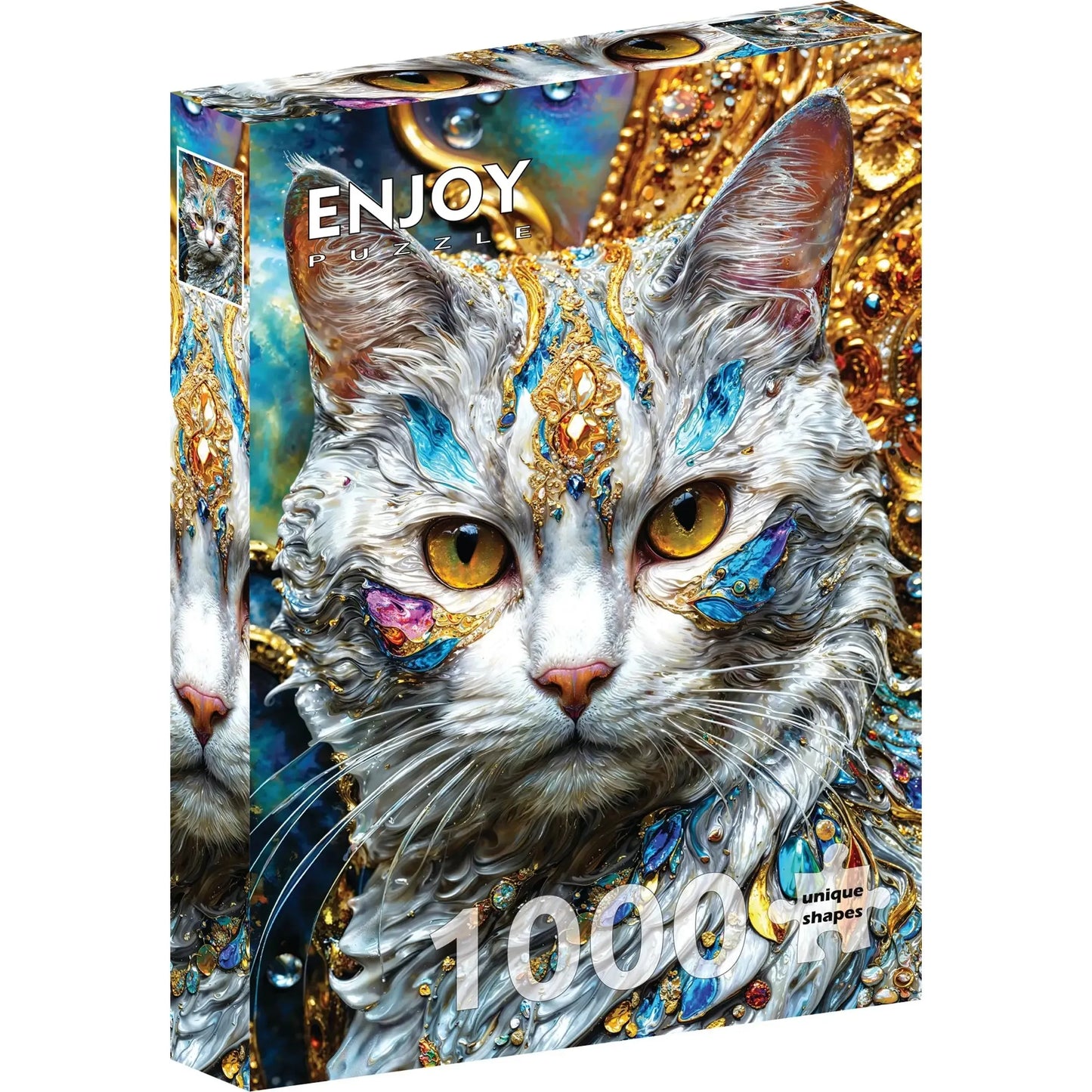 Jeweled Cat 1000 Piece Jigsaw Puzzle Enjoy