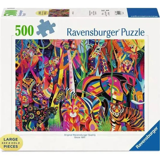 Jeweled Jungle 500 Large Piece Jigsaw Puzzle Ravensburger