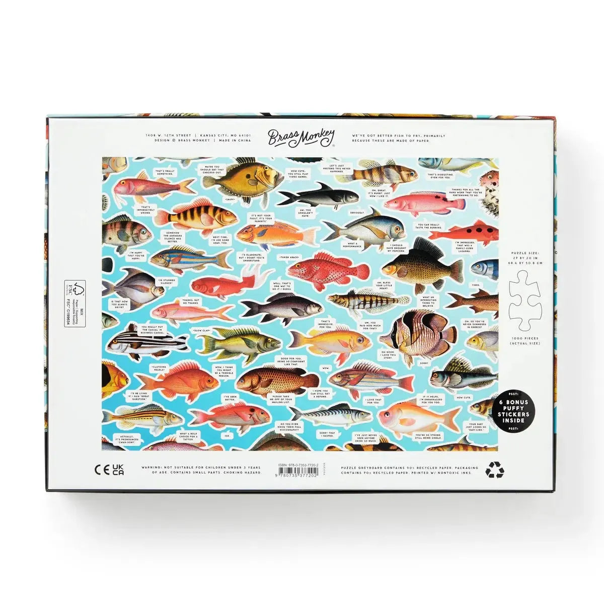 Judgy Fish 1000 Piece Jigsaw Puzzle (+Stickers) Brass Monkey