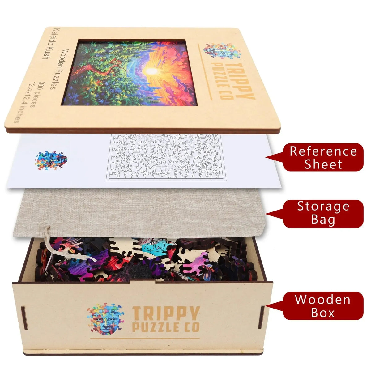 Kaleido Kush 300 Piece Wooden Jigsaw Puzzle Trippy