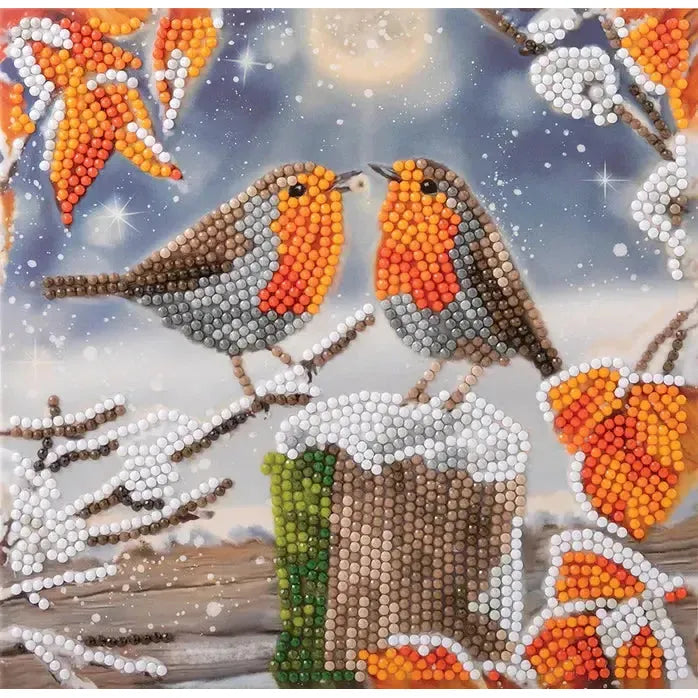 Kissing Robins Crystal Art Card Kit Craft Buddy