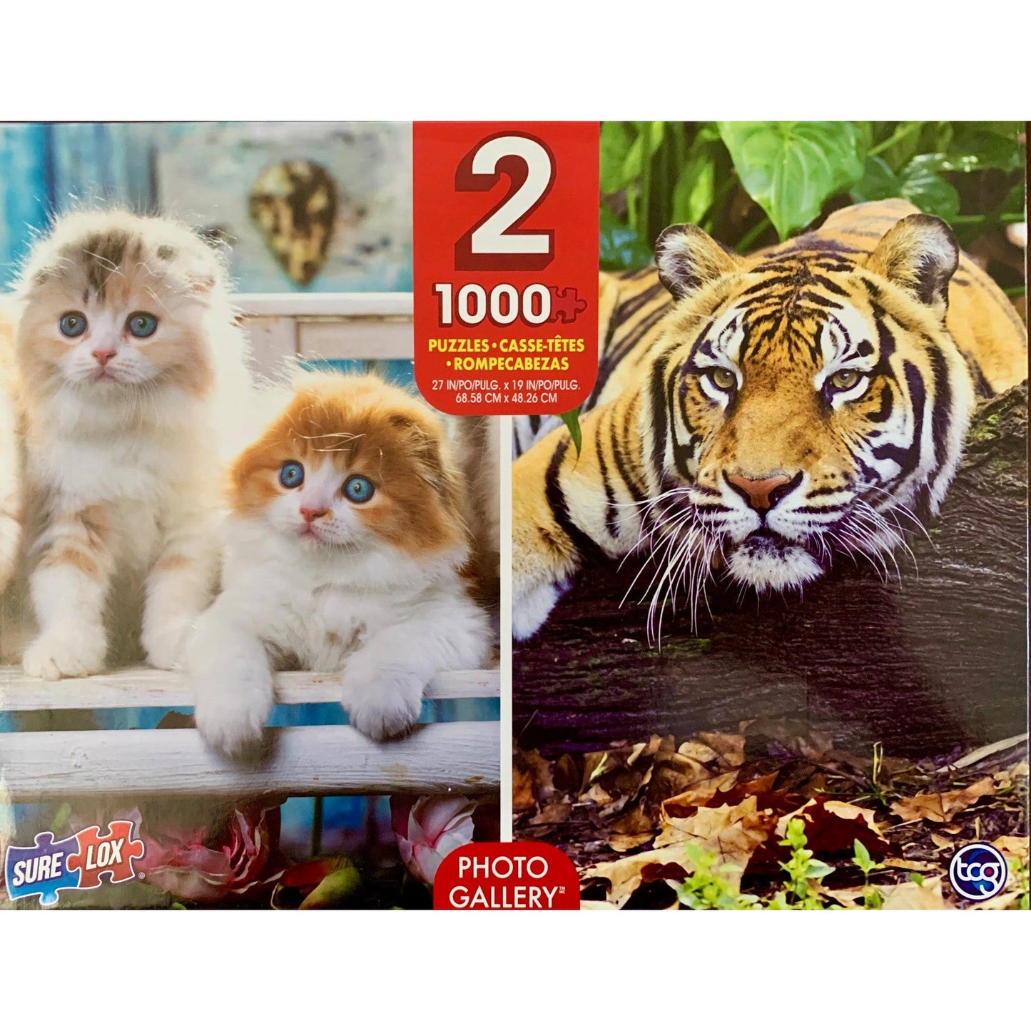 Kittens & Tiger 2 Pack 1000 Piece Jigsaw Puzzles Sure Lox