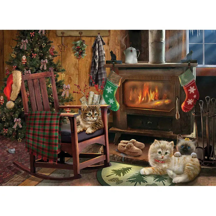 Kittens by the Stove 500 Piece Jigsaw Puzzle Cobble Hill