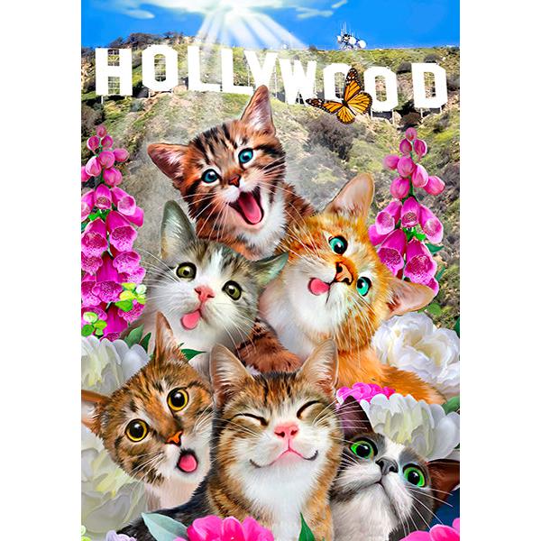 Kittens in Hollywood 200 Piece Wood Jigsaw Puzzle Wooden City