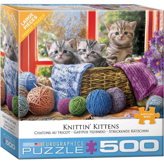 Knittin' Kittens 500 Piece Jigsaw Puzzle Eurographics