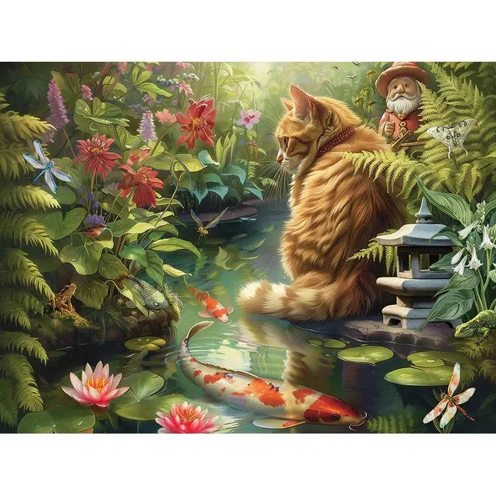 Koi Cat 275 Large Piece Jigsaw Puzzle Cobble Hill