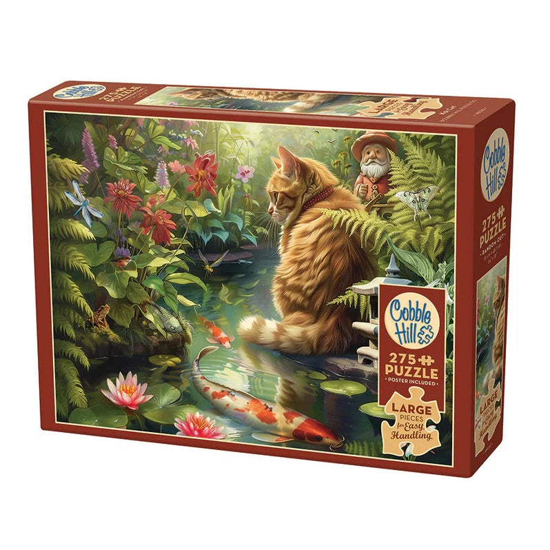 Koi Cat 275 Large Piece Jigsaw Puzzle Cobble Hill