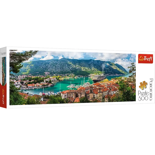 Kotor Montenegro, Adriatic Coast 500 Piece Panoramic Jigsaw Puzzle Trefl