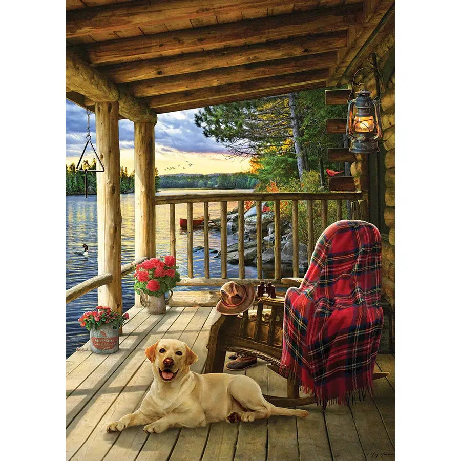 Lake Cabin Labrador 35 Piece Tray Jigsaw Puzzle Cobble Hill