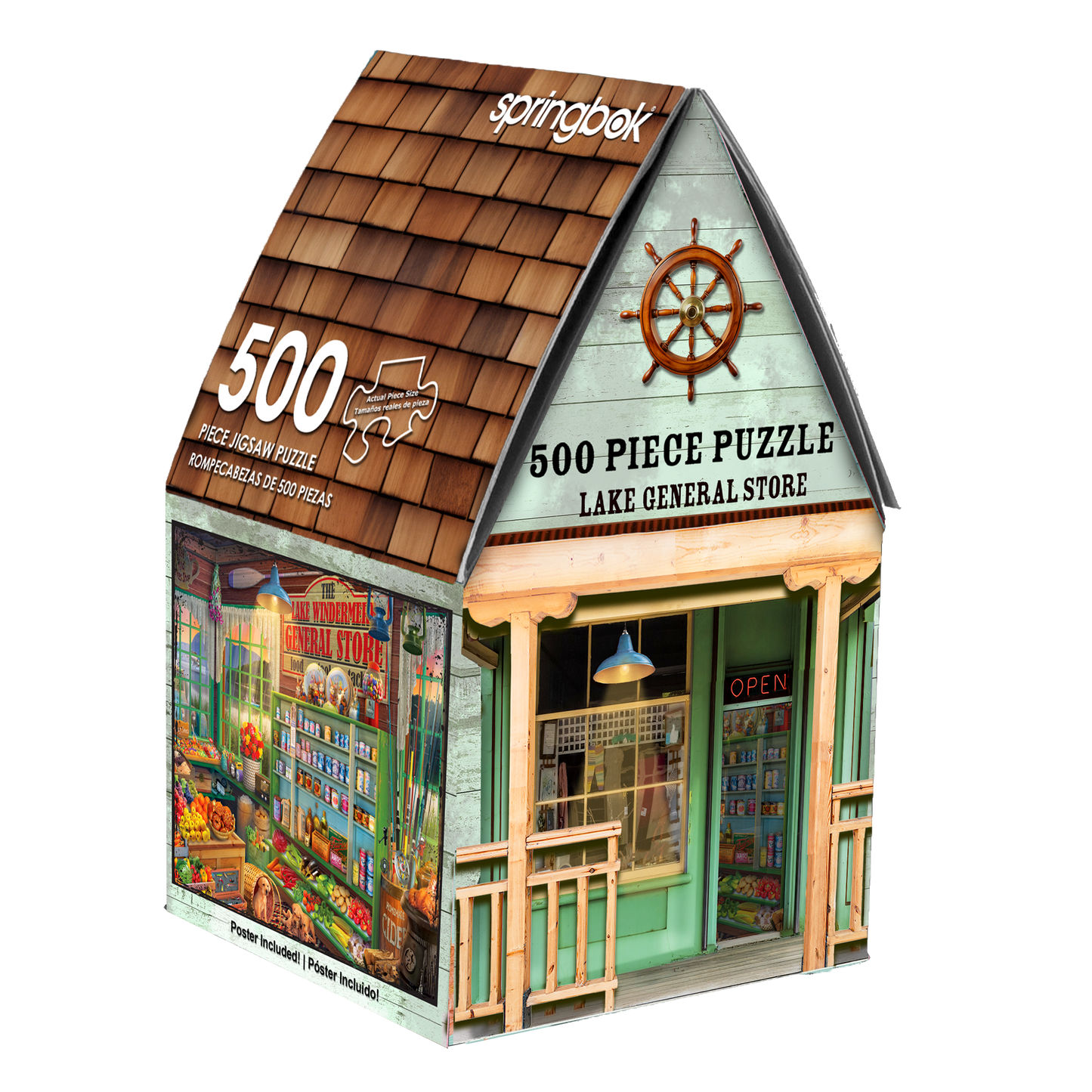 Lake General Store 500 Piece Jigsaw Puzzle in Shaped Box Springbok