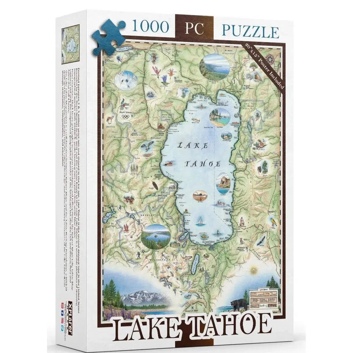 Lake Tahoe 1000 Piece Jigsaw Puzzle Xplorer Maps