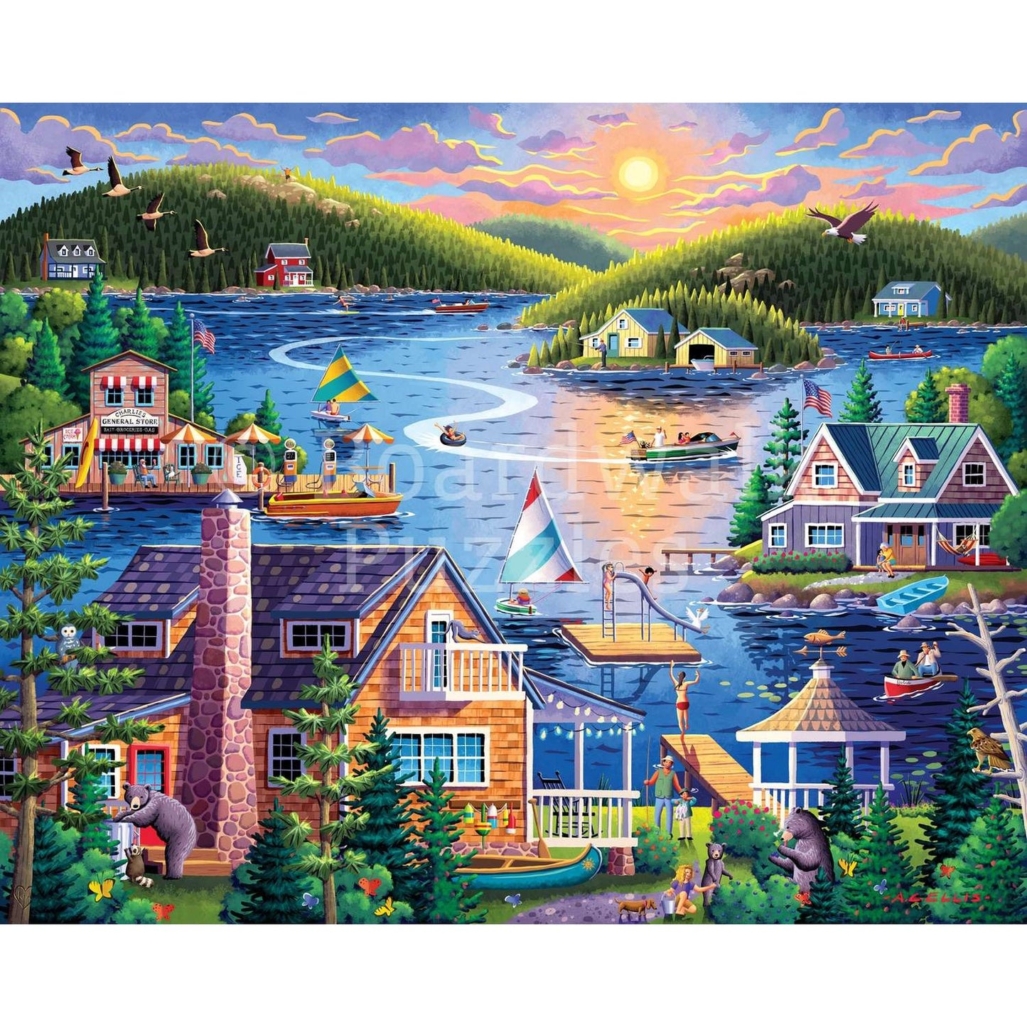 Lake House 1000 Piece Jigsaw Puzzle Boardwalk