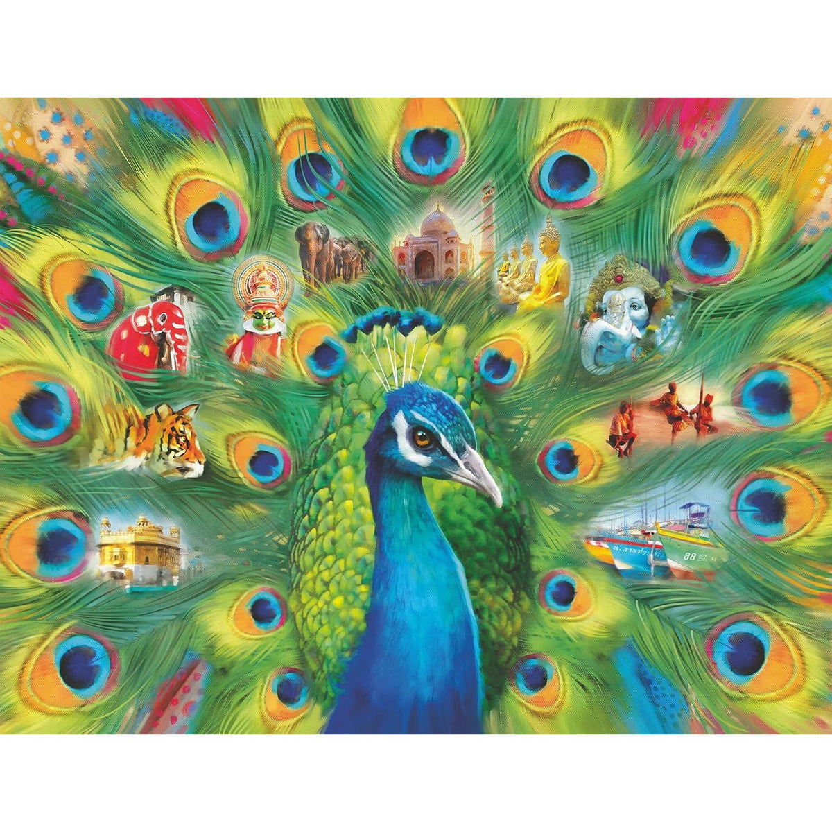 Land of the Peacock 2000 Piece Jigsaw Puzzle Ravensburger
