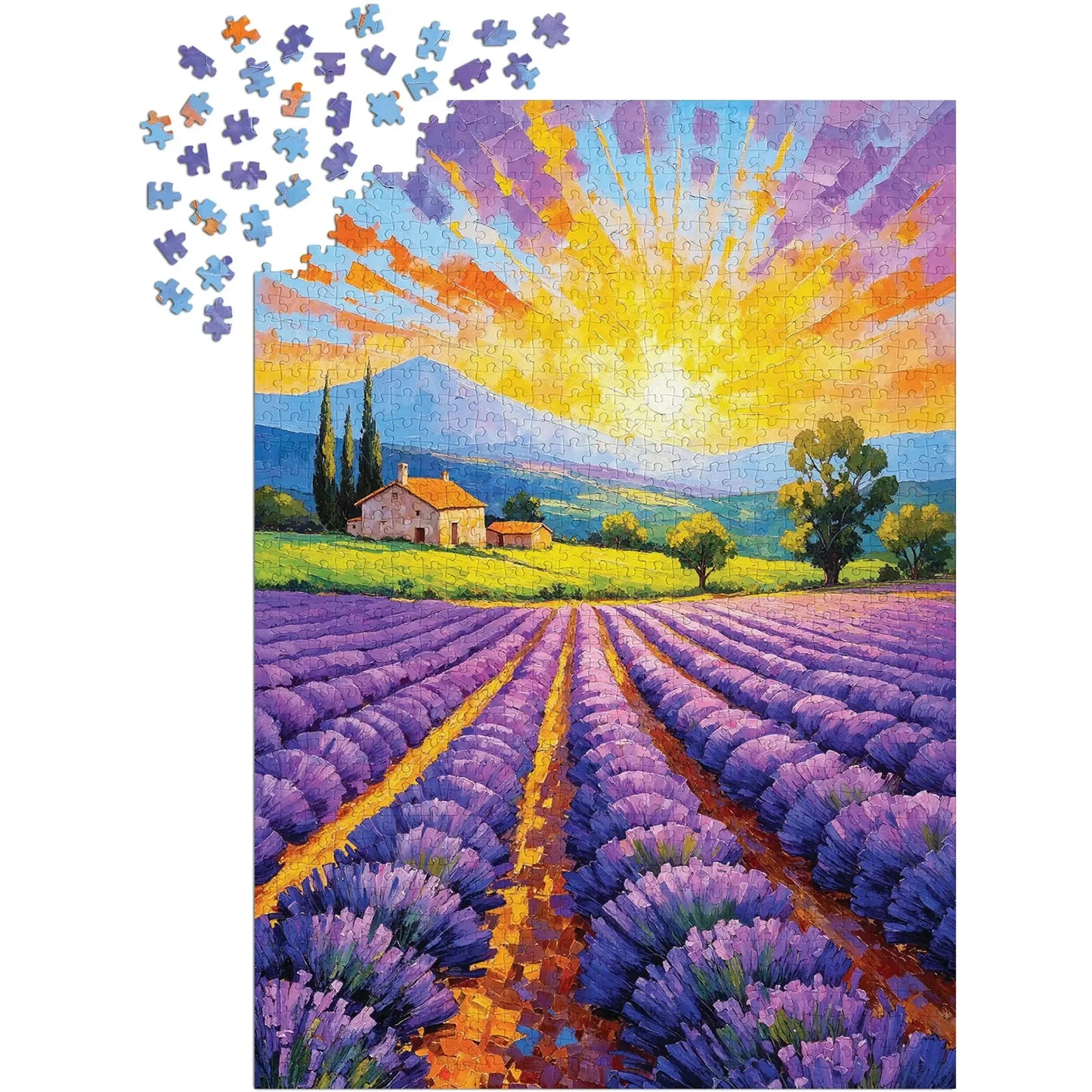 Lavender Sunset 1000 Piece Jigsaw Puzzle Enjoy