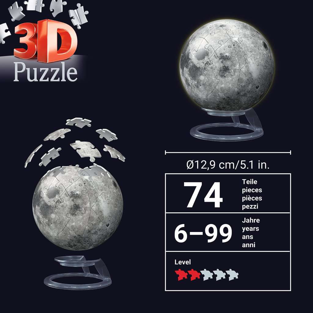 Light-Up Moon 74 Piece 3D Jigsaw Puzzle Ravensburger