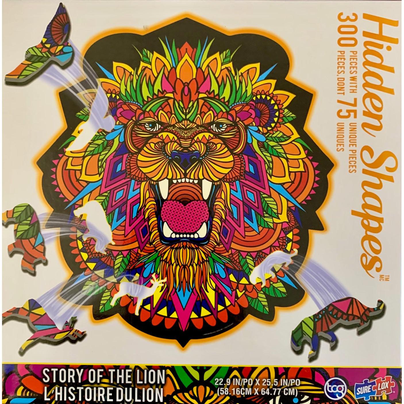 Lion Hidden Shapes 300 Piece Jigsaw Puzzle Sure Lox