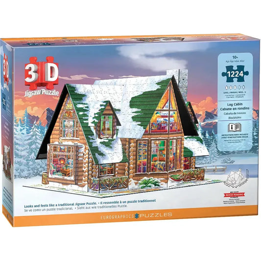 Log Cabin 1224 Piece 3D Jigsaw Puzzle Eurographics