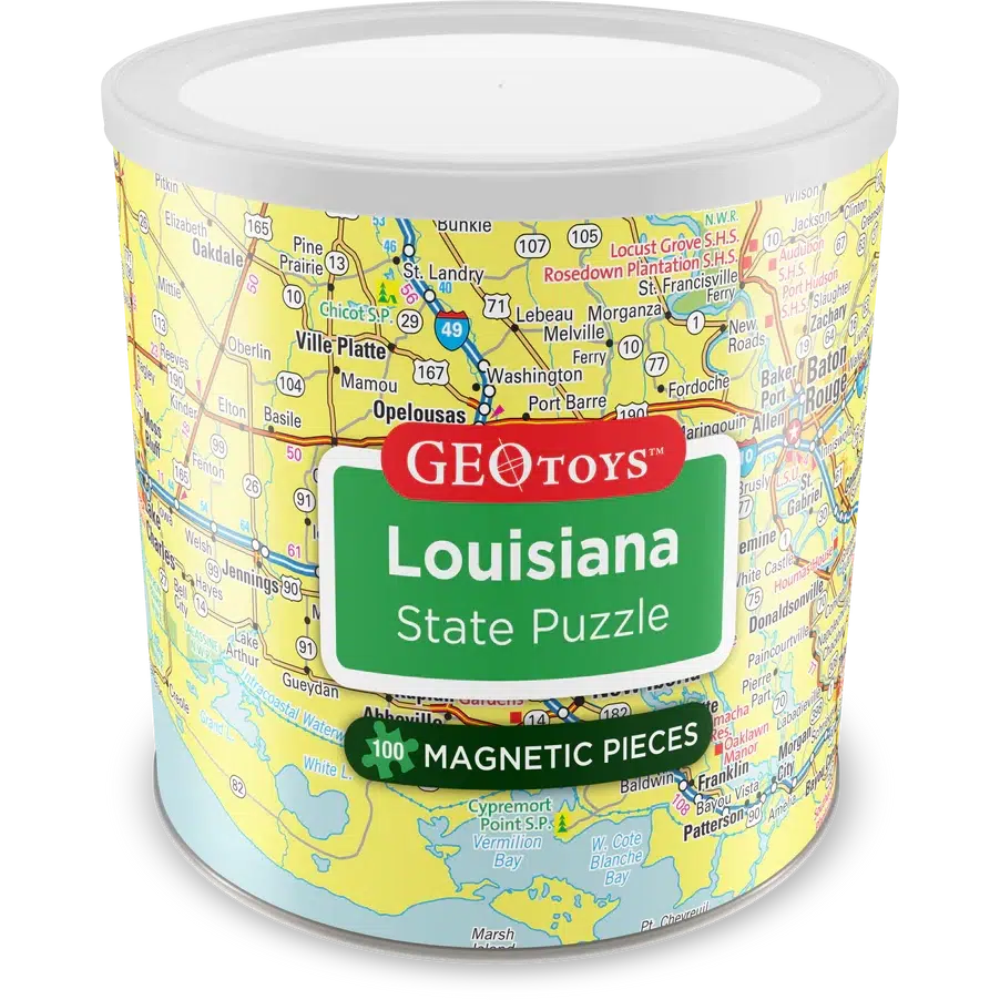 Louisiana State 100 Piece Magnetic Jigsaw Puzzle Geotoys