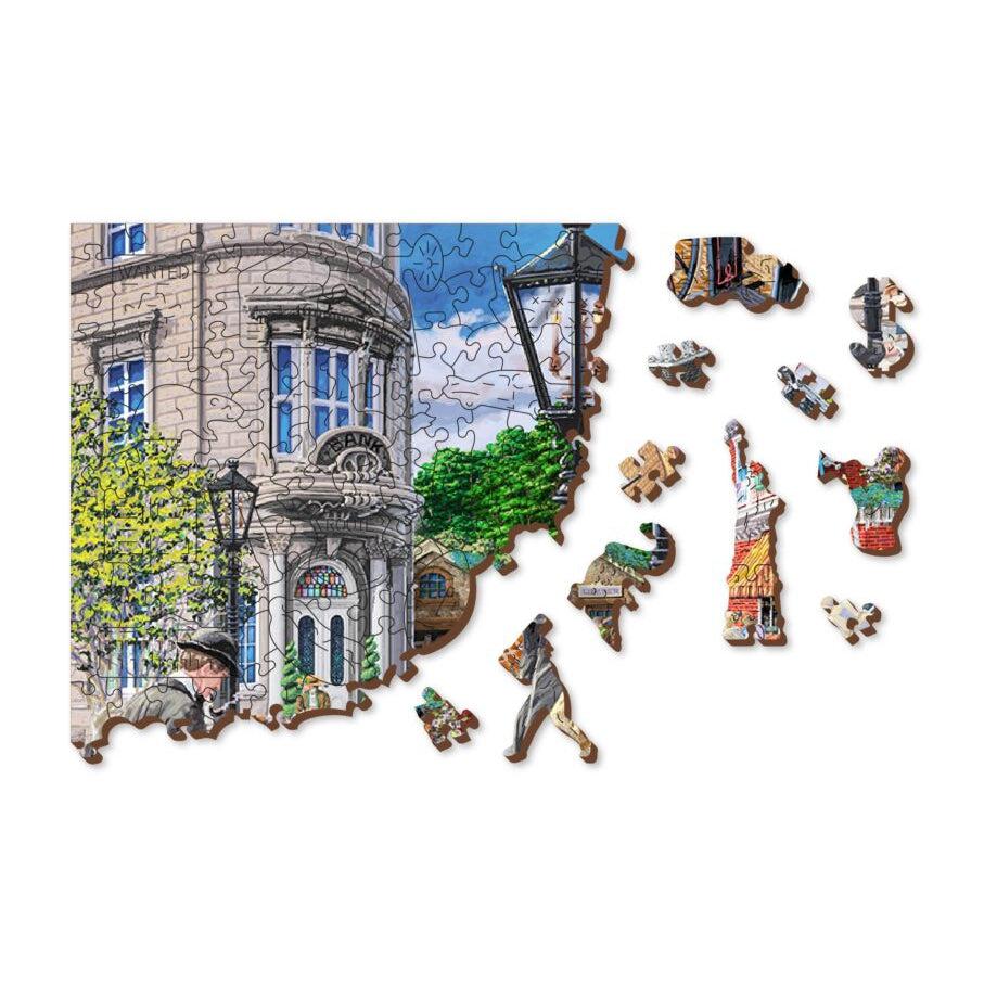 Main Street 400 Piece Wood Jigsaw Puzzle Wooden City