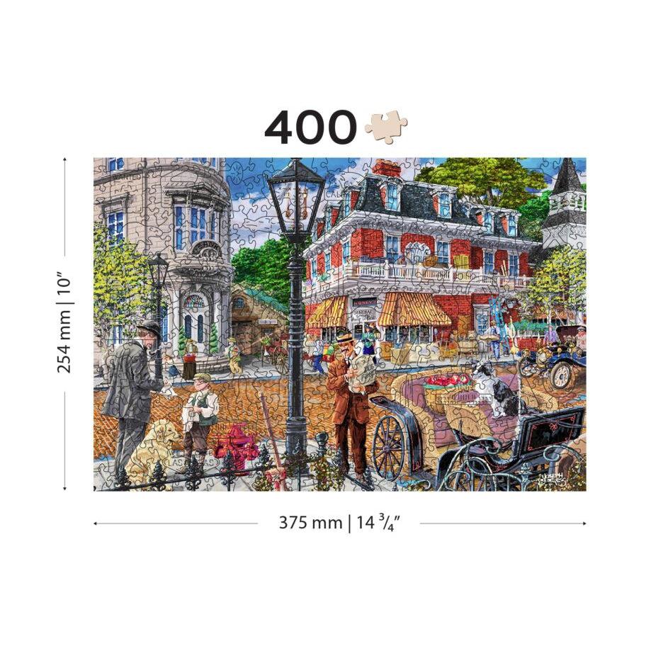 Main Street 400 Piece Wood Jigsaw Puzzle Wooden City