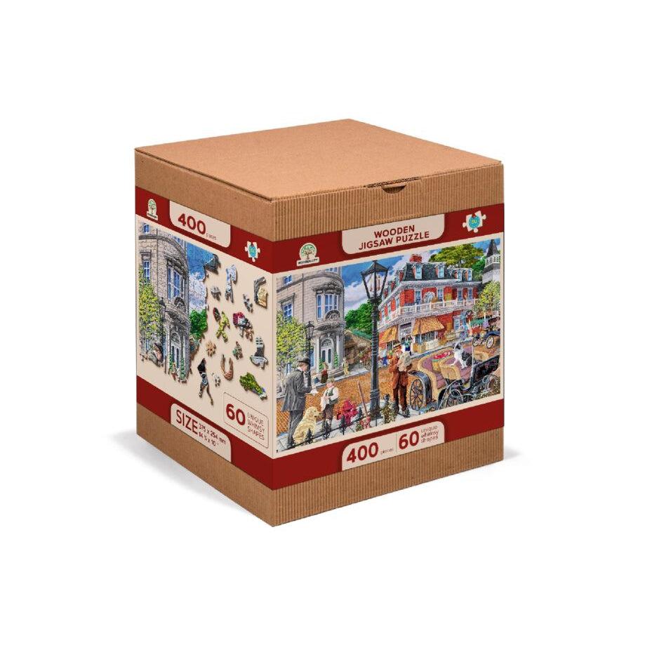 Main Street 400 Piece Wood Jigsaw Puzzle Wooden City