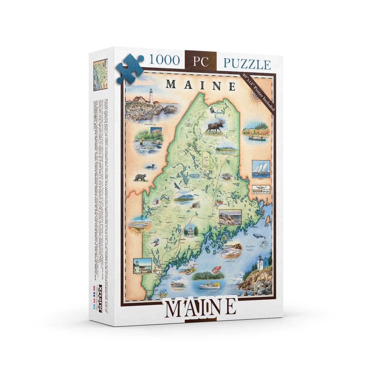 Maine 1000 Piece Jigsaw Puzzle Xplorer Maps