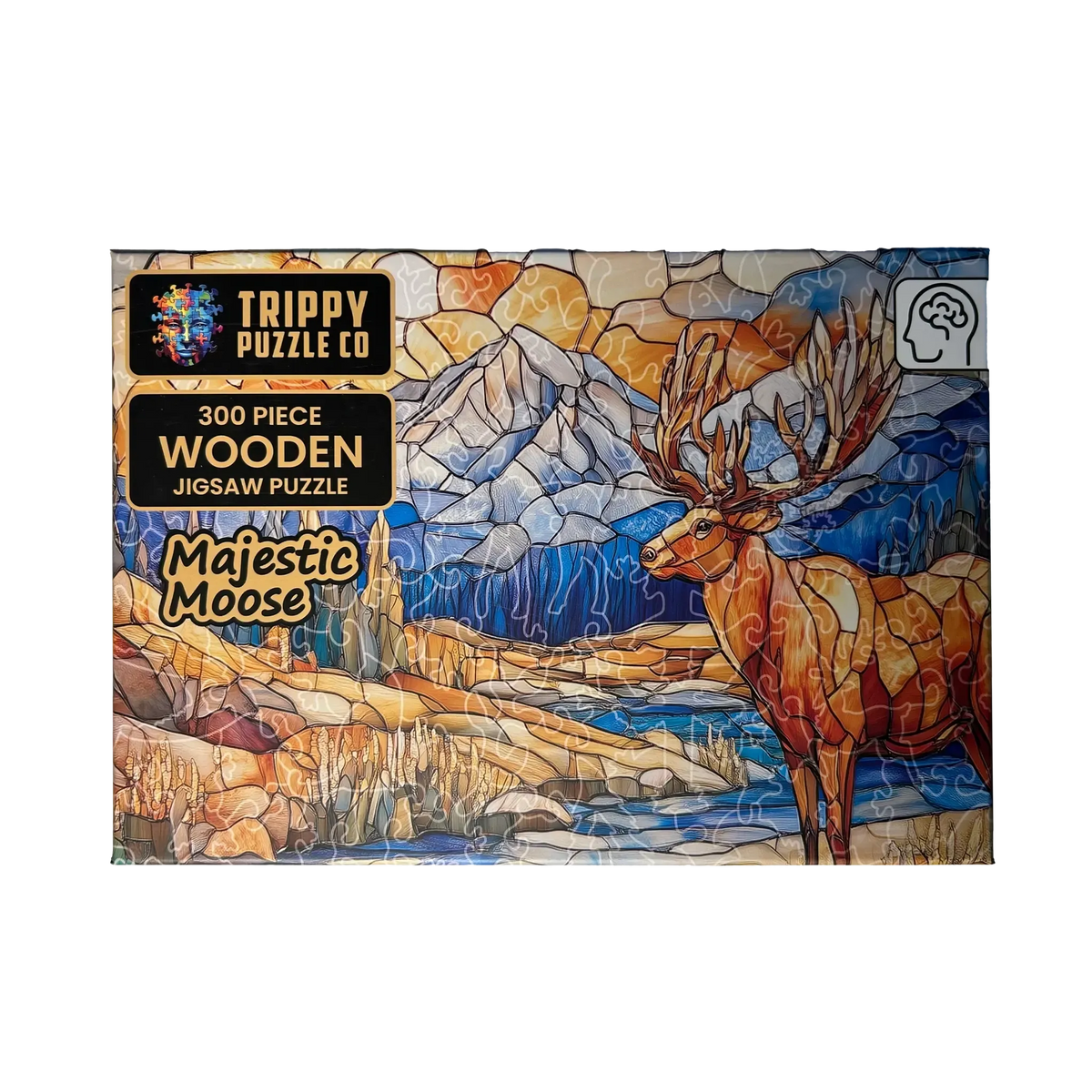 Majestic Moose 300 Piece Wooden Jigsaw Puzzle Trippy