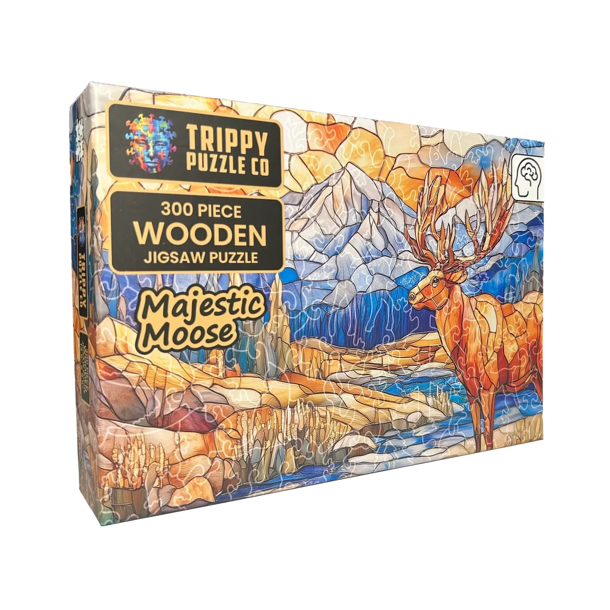 Majestic Moose 300 Piece Wooden Jigsaw Puzzle Trippy