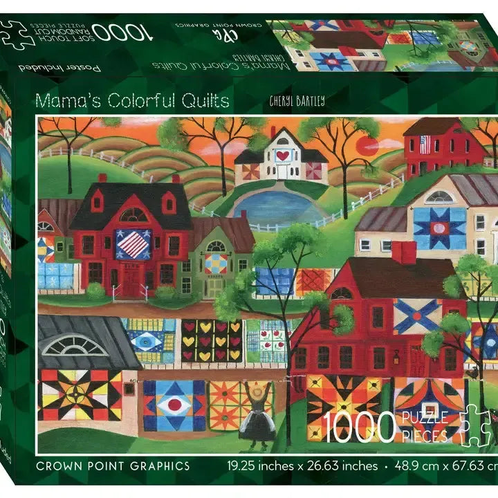Mama's Colorful Quilts 1000 Piece Soft Touch Jigsaw Puzzle Crown Point