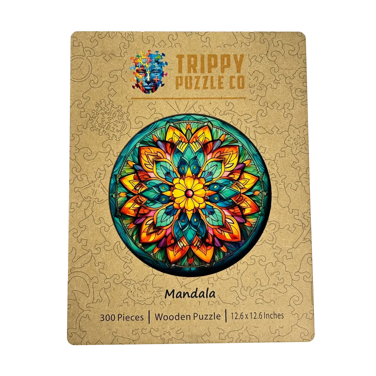 Mandala 300 Piece Wooden Round Jigsaw Puzzle Trippy