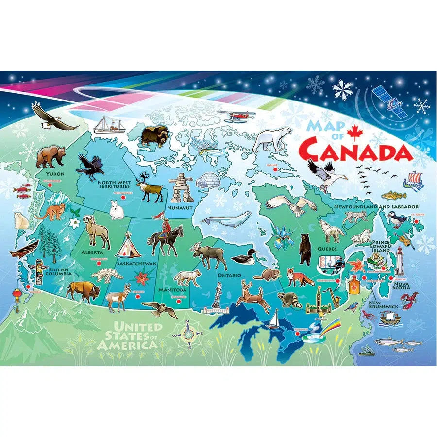 Map of Canada 48 Piece Floor Jigsaw Puzzle Cobble Hill