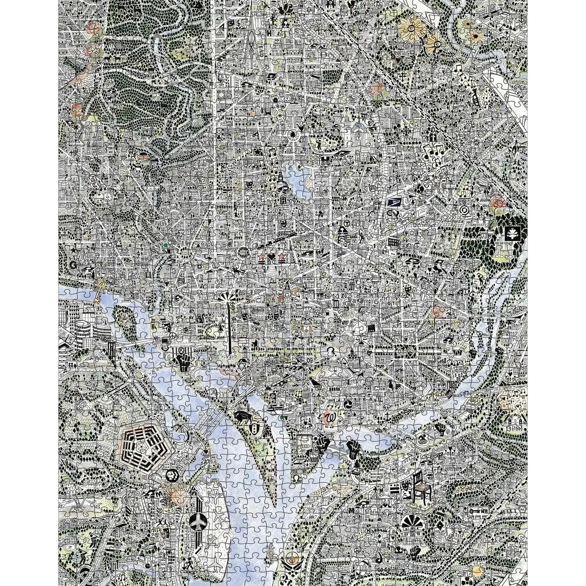 Map of DC & Declaration of Independence 1000 Piece Jigsaw Puzzle Pomegranate