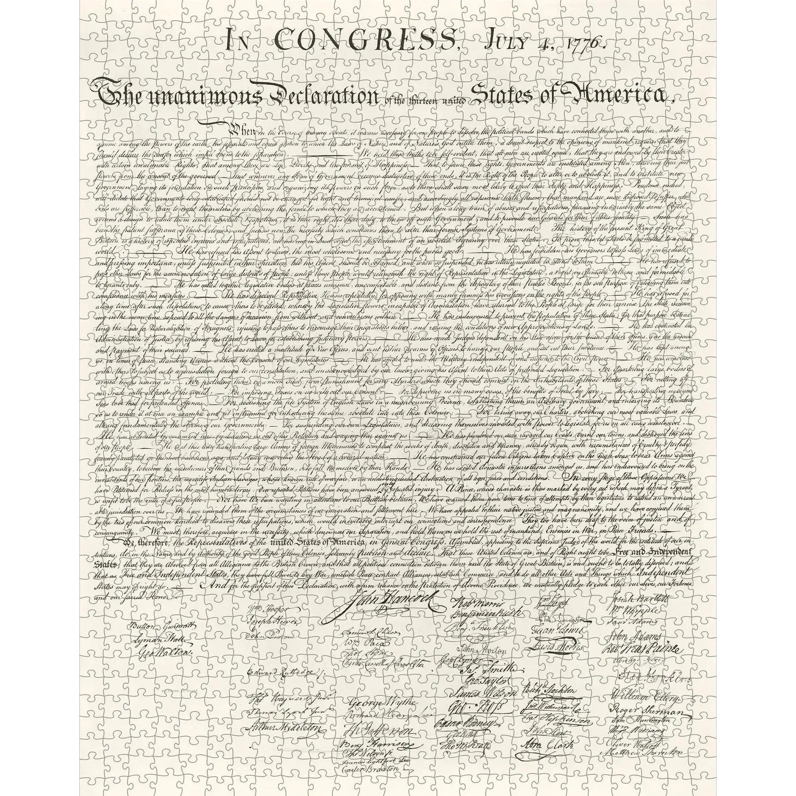 Map of DC & Declaration of Independence 1000 Piece Jigsaw Puzzle Pomegranate