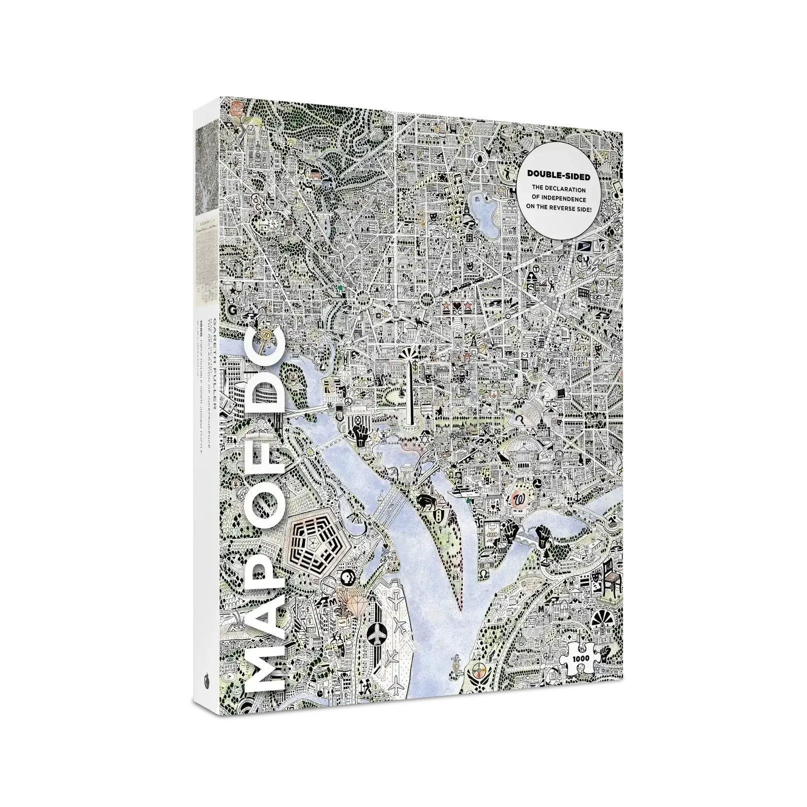 Map of DC & Declaration of Independence 1000 Piece Jigsaw Puzzle Pomegranate