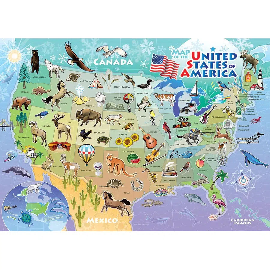 Map of the USA 35 Piece Tray Jigsaw Puzzle Cobble Hill