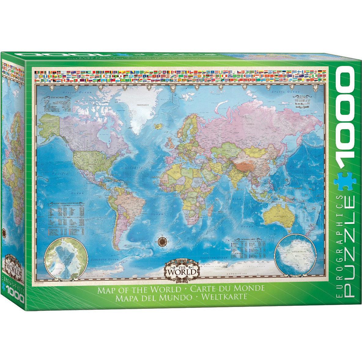 Map of the World 1000 Piece Jigsaw Puzzle Eurographics